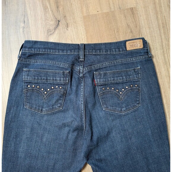 Levi’s Women's 515 Bootcut Jeans Size 10 Mid Rise Metal Studs Blue Dark Wash - Picture 4 of 9